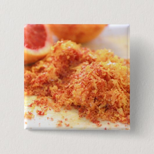 Juicy Citrus Bloed Sinaasappels en Zest Vierkante Button 5,1 Cm (Voorkant)