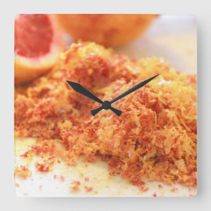Juicy Citrus Bloed Sinaasappels en Zest Vierkante Klok