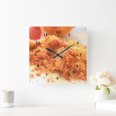 Juicy Citrus Bloed Sinaasappels en Zest Vierkante Klok (Huis)