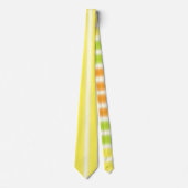 Juicy Citrus Lemon Yellow White Striped Stropdas (Voorkant)