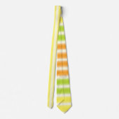 Juicy Citrus Lemon Yellow White Striped Stropdas (Achterkant)