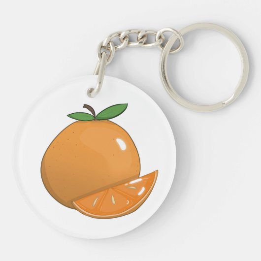 Juicy Citrus Oranje Sleutelhanger Design (Achterkant)