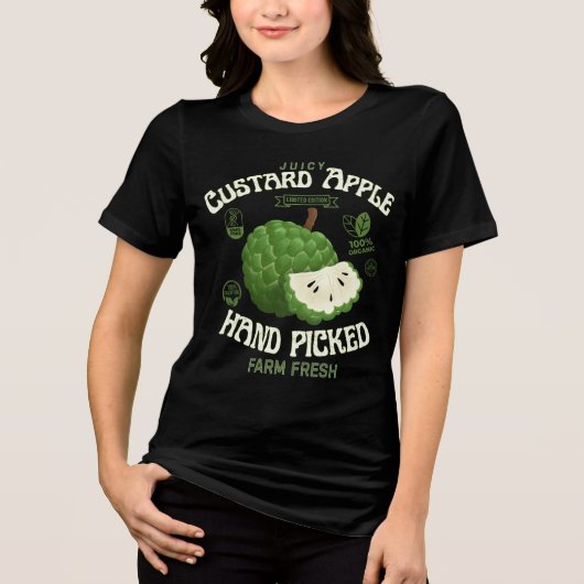 Juicy Custard Apple Fruit Label  Tri-Blend Shirt (Voorkant)