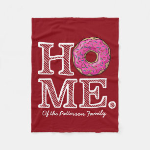 Juicy Delicious Pink Doughnut House Warmer Fleece Deken