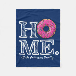 Juicy Delicious Pink Doughnut House Warmer Fleece Deken