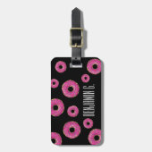 Juicy Delicious Pink Sprinsed Donut Bagagelabel (Voorkant verticaal)