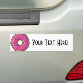 Juicy Delicious Pink Sprinsed Donut Bumpersticker (Op auto)