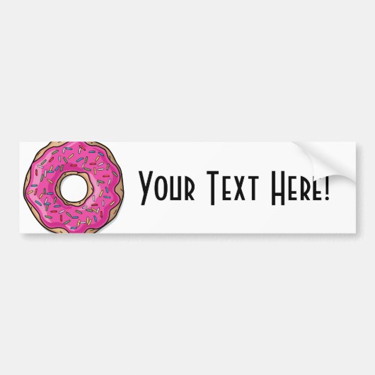 Juicy Delicious Pink Sprinsed Donut Bumpersticker (Voorkant)