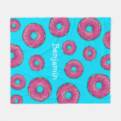 Juicy Delicious Pink Sprinsed Donut Fleece Deken (Voorkant (Horizontaal))