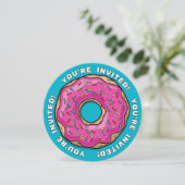 Juicy Delicious Pink Sprinsed Donut Kaart (Staand voorkant)