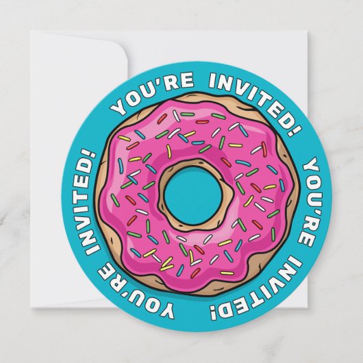 Juicy Delicious Pink Sprinsed Donut Kaart (Voorkant)