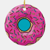 Juicy Delicious Pink Sprinsed Donut Keramisch Ornament (Achterkant)