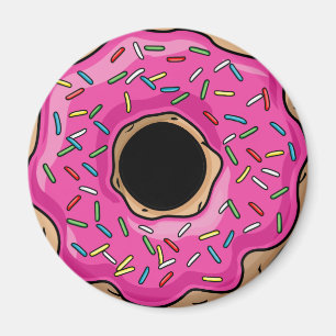 Juicy Delicious Pink Sprinsed Donut Magneet