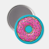 Juicy Delicious Pink Sprinsed Donut Magneet (Voorkant / Achterkant)