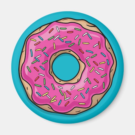 Juicy Delicious Pink Sprinsed Donut Magneet (Voorkant)