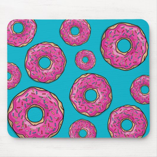 Juicy Delicious Pink Sprinsed Donut Muismat (Voorkant)