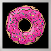 Juicy Delicious Pink Sprinsed Donut Poster (Voorkant)