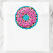 Juicy Delicious Pink Sprinsed Donut Ronde Sticker (Tas)