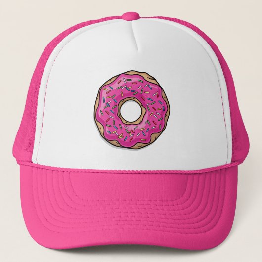 Juicy Delicious Pink Sprinsed Donut Trucker Pet (Voorkant)