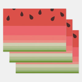 Juicy Delicious Ripe Watermelon met zaadontwerp Inpakpapier Vel