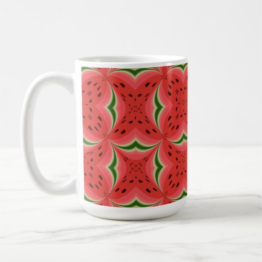 Juicy Delicious Ripe Watermelon met zaadontwerp Koffiemok (Links)