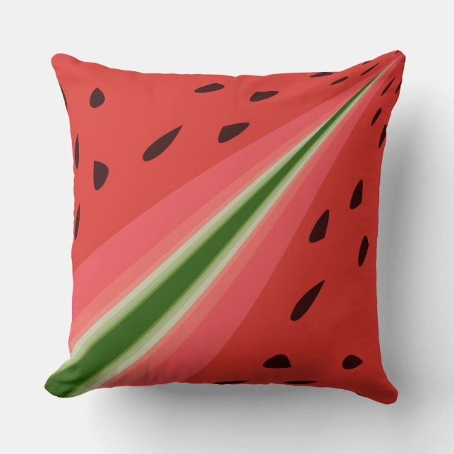 Juicy Delicious Ripe Watermelon met zaadontwerp Kussen (Voorkant)