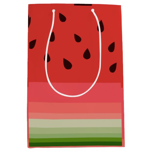 Juicy Delicious Ripe Watermelon met zaadontwerp Medium Cadeauzakje (Voorkant)