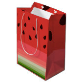 Juicy Delicious Ripe Watermelon met zaadontwerp Medium Cadeauzakje (Achterkant Gekanteld)