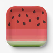 Juicy Delicious Ripe Watermelon met zaadontwerp Papieren Bordje (Voorkant)