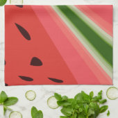 Juicy Delicious Ripe Watermelon met zaadontwerp Theedoek (Gevouwen)