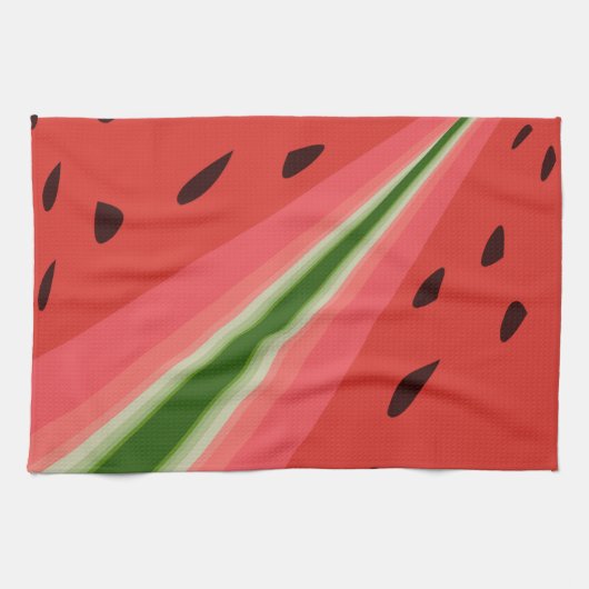Juicy Delicious Ripe Watermelon met zaadontwerp Theedoek (Horizontaal)