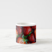 Juicy Fresh Red Strawberries Summer Fruit Pattern Espresso Kop (Voorkant)