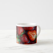 Juicy Fresh Red Strawberries Summer Fruit Pattern Espresso Kop (Voorkant rechts)