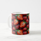 Juicy Fresh Red Strawberries Summer Fruit Pattern Koffiemok (Voorkant links)