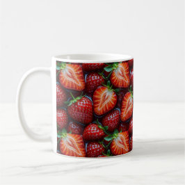 Juicy Fresh Red Strawberries Summer Fruit Pattern Koffiemok