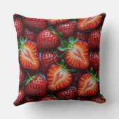 Juicy Fresh Red Strawberries Summer Fruit Pattern Kussen (Achterkant)