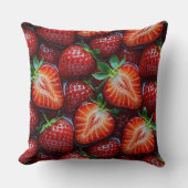 Juicy Fresh Red Strawberries Summer Fruit Pattern Kussen (Voorkant)