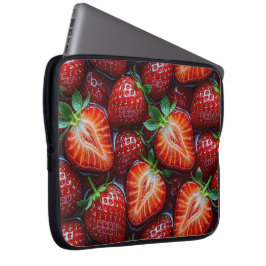 Juicy Fresh Red Strawberries Summer Fruit Pattern Laptop Sleeve