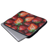 Juicy Fresh Red Strawberries Summer Fruit Pattern Laptop Sleeve (Voorkant onderkant)