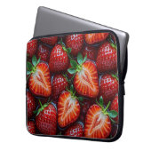 Juicy Fresh Red Strawberries Summer Fruit Pattern Laptop Sleeve (Voorkant Links)