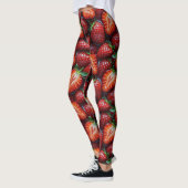 Juicy Fresh Red Strawberries Summer Fruit Pattern Leggings (Links)