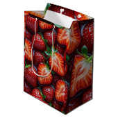 Juicy Fresh Red Strawberries Summer Fruit Pattern Medium Cadeauzakje (Achterkant Gekanteld)