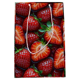 Juicy Fresh Red Strawberries Summer Fruit Pattern Medium Cadeauzakje