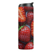 Juicy Fresh Red Strawberries Summer Fruit Pattern Thermosbeker (Gedraaid links)