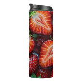Juicy Fresh Red Strawberries Summer Fruit Pattern Thermosbeker (Geroteerd rechts)