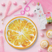 Juicy Gem Oranje Slice Citrus Fruit Party Patio Papieren Bordje (Feest)