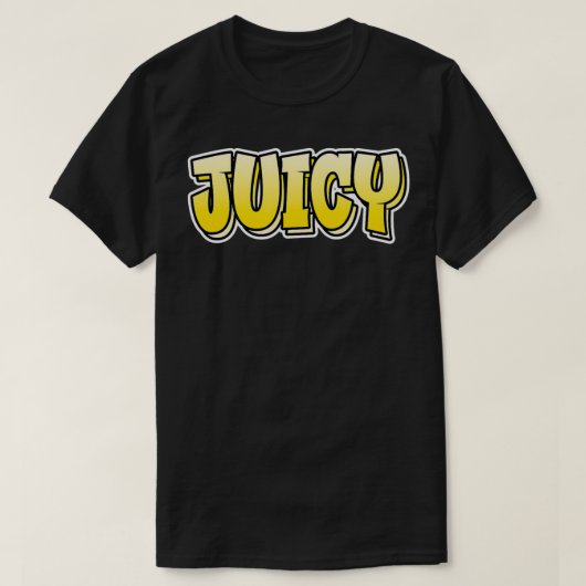 Juicy Graffiti-stijldesign met juistheid T-shirt (Design voorkant)