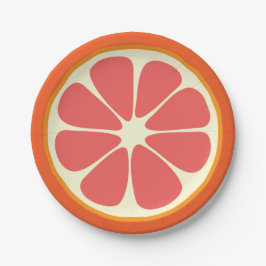 Juicy Grapefruit Summer Citrus Fruit Slice Kitchen Papieren Bordje
