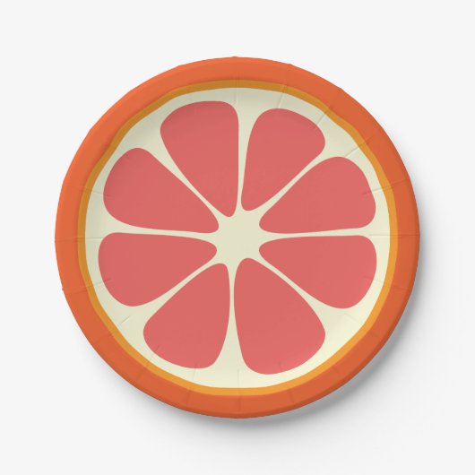 Juicy Grapefruit Summer Citrus Fruit Slice Kitchen Papieren Bordje (Voorkant)