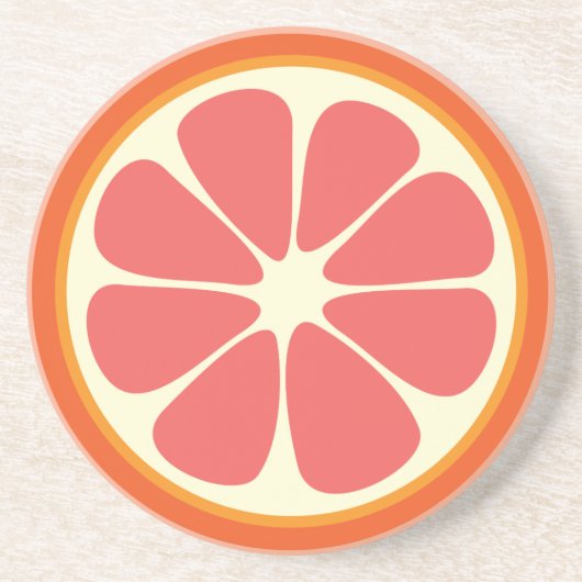 Juicy Grapefruit Summer Citrus Fruit Slice Zandsteen Onderzetter (Voorkant)
